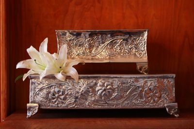 Square silver cake base